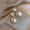 Shangjie OEM aretes Wholesale 925 Silver Stud Earrings Fashion Pearl Geometric Earring Charms Women